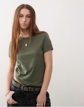 Big Discount fitted cap sve t-shirt in dark green