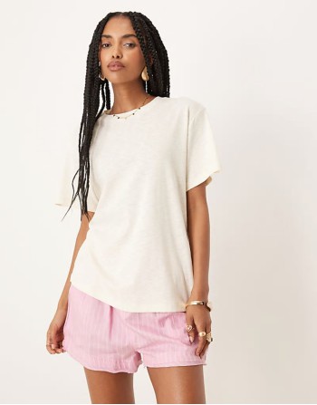 slubby regular fit t-shirt in white