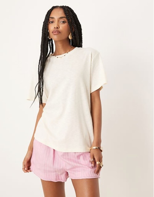 slubby regular fit t-shirt in white
