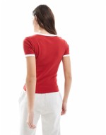 Cotton On  truly santa fe rib graphic t-shirt in red