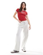 Cotton On  truly santa fe rib graphic t-shirt in red