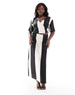 contrast wrap crop top co-ord in monochrome