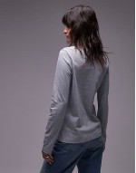 long sve t-shirt in grey melange
