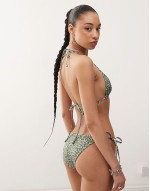 co-ord bikini bottoms with all over croc print
