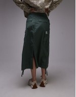 cargo maxi skirt in green