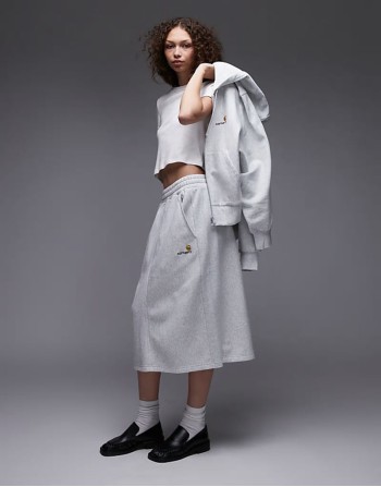 american Script sweat skirt in grey marl