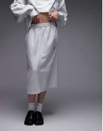 american Script sweat skirt in grey marl