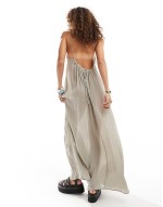 Cyndra floaty crepe maxi cami dress in beige