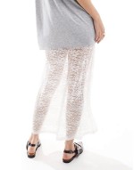 grey marl t-shirt dress with lace skirt