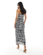 slinky maxi slip dress in zebra print