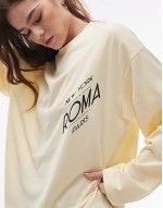 graphic Roma long sve skater top in yellow