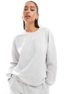 Premium oversized cuffed jogger and sweatshirt co-ord in light grey