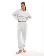 Premium oversized cuffed jogger and sweatshirt co-ord in light grey