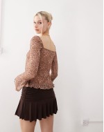 ratu paisley print ruffle front top in pink