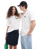 aitken left chest logo t-shirt in white and dark green